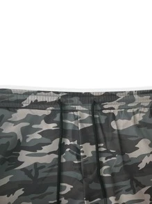 Manfinity Men Camo Print Flap Pocket Side Drawstring Waist Cargo Trousers - Multicolor - View 7