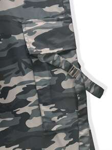 Manfinity Men Camo Print Flap Pocket Side Drawstring Waist Cargo Trousers - Multicolor - View 8