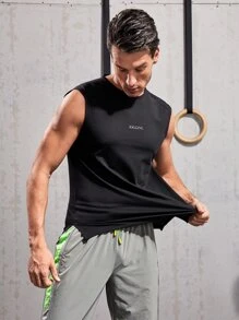 Manfinity Fitness Paquete de camisetas deportivas de tirantes para hombre con detalles reflectantes estilo novio - Negro - Ver 4