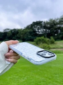 Vỏ điện thoại trong suốt có kết cấu - trắng - Xem 2