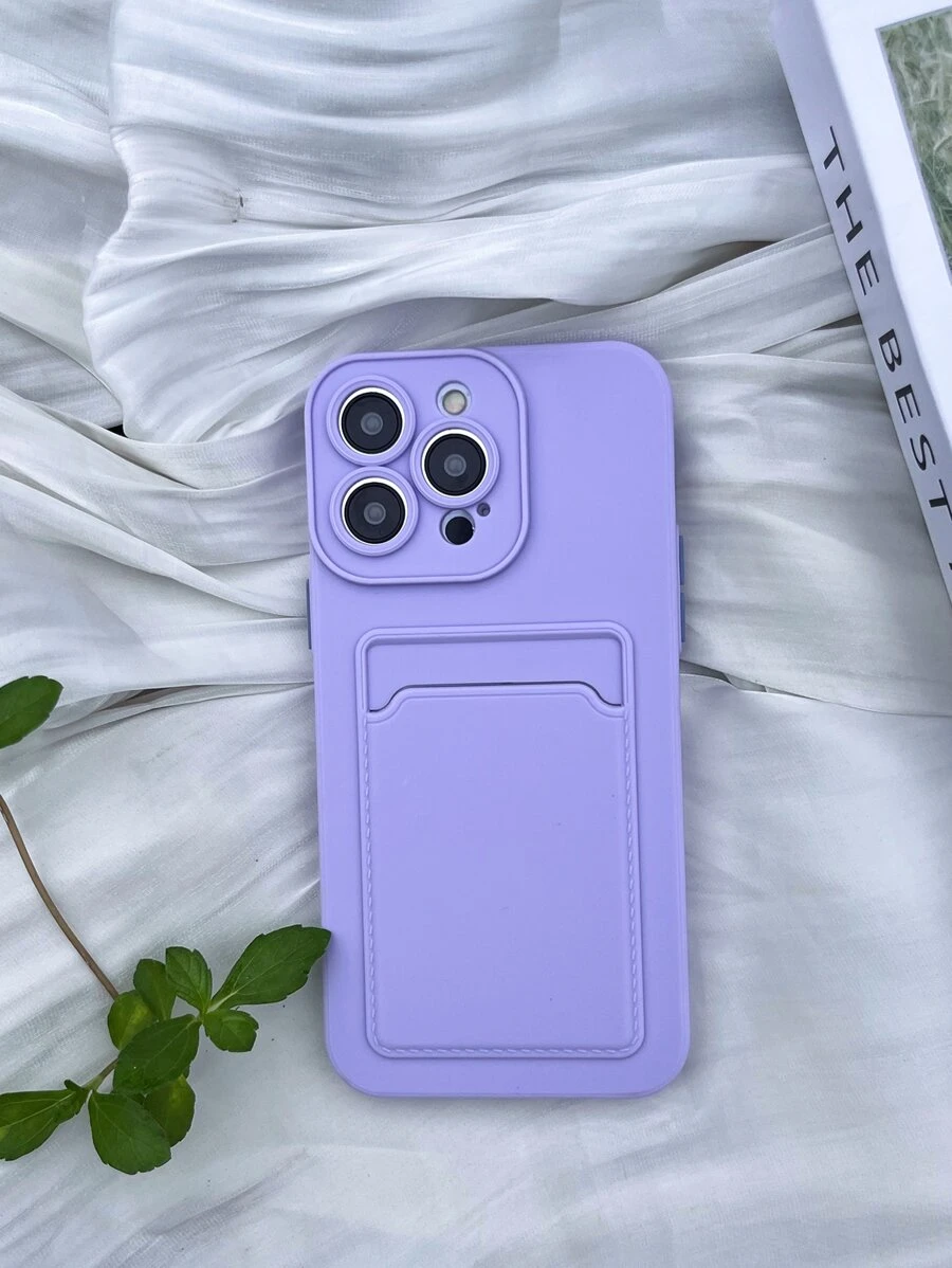 Plain Phone Case With Card Slot,International Version, Not The Domestic Version - Purple - View 1