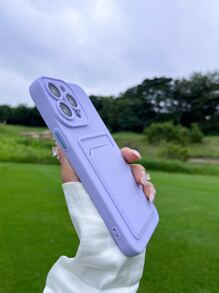 Plain Phone Case With Card Slot,International Version, Not The Domestic Version - Purple - View 2