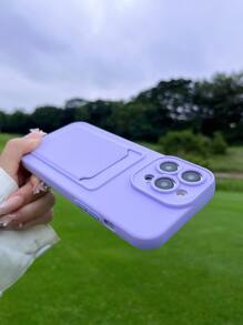 Plain Phone Case With Card Slot,International Version, Not The Domestic Version - Purple - View 3