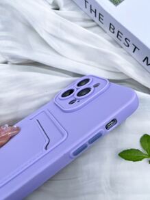Plain Phone Case With Card Slot,International Version, Not The Domestic Version - Purple - View 6