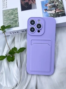 Plain Phone Case With Card Slot,International Version, Not The Domestic Version - Purple - View 7