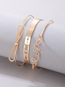 3入組結飾細節手鐲