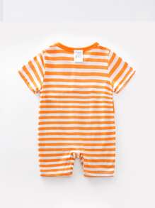 Yierying Baby Cartoon & Striped Pattern Romper