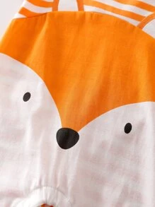 Yierying Baby Cartoon & Striped Pattern Romper