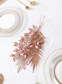 1pc Simulated Plastic Small Willow Leaf/orange Leaf/large Iron Piece - Suitable For Home, Living Room, Tv Cabinet, Vase Filler Decoration, Christmas Atmosphere Display Decoration - Dusty Pink - View 2