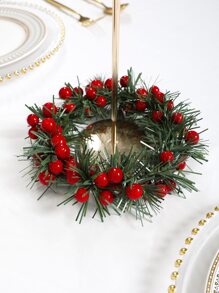 1pc Simulated Holly Pine Circle - Chinese New Year Decoration. New Year Gifts And Party Supplies. Wedding Scene Desktop Decoration Flower Wall Decoration Hanging Items - Multicolor - View 8