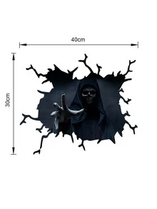 1sheet Ghost Print Car Sticker - Black - View 3