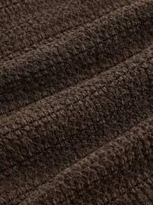 SHEIN MOD Ruched Bust Flounce Sleeve Crop Tee - Coffee Brown - View 4