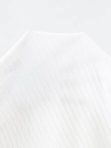 SHEIN Qutie 2 Packs Lettuce Trim Tee - Black and White - View 3