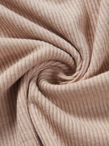 SHEIN EZwear Cut Out Tank Top - Beige - View 3