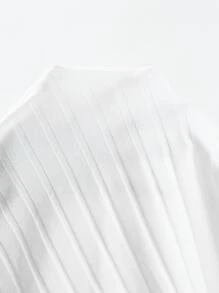 SHEIN LUNE Plus Raglan Sleeve Rib-knit Solid Tee