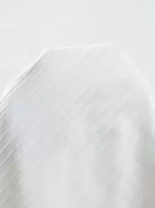 SHEIN EZwear 素色羅紋針織背心上衣 - 白色 - 查看 4