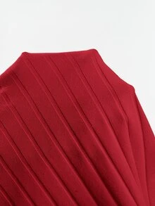 SHEIN EZwear Top tank corto tejido de canalé de cuello V - Burdeos - Ver 6