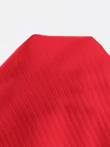 SHEIN EZwear Top halter tejido de canalé unicolor - Rojo - Ver 6