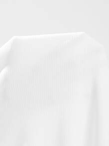 SHEIN EZwear Plus Notched Neck Rib-knit Tank Top