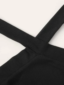 SHEIN EZwear Dây chằng chéo đan chéo chắc chắn - màu đen - Xem 4