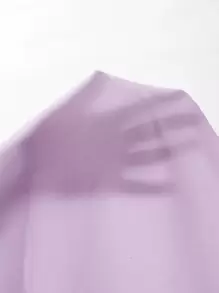 SHEIN ICON Ruched Tie Backless Hanky Hem Mesh Halter Top - Lilac Purple - View 5