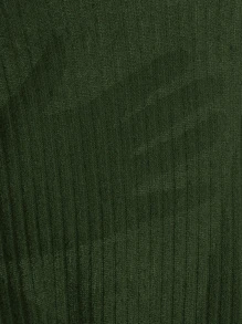 SHEIN EZwear Plus Solid Lettuce Trim Rib-knit Bodycon Dress - Dark Green - View 3