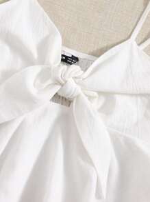 Soleia Top de tirantes de espalda con fruncido con cordón delantero - Blanco - Ver 3