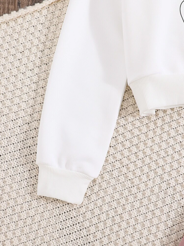 قميص ثقيل بنات جرافيك شخص و جيب قلاب بنطلون كارجو - متعدد الألوان - مشاهدة 3