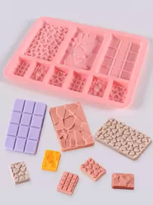 1pc Rectangle DIY Silicone Mold, Pink Candle Silicone Mold For DIY Craft - Pink - View 1