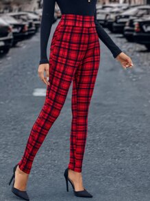 SHEIN Essnce Christmas Party Bright Silver Starlight Women's Tight Leggings, Casual - Multicolor - View 3