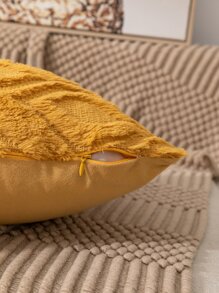 1入組幾何簇絨靠墊套不附帶墊芯 - 黃色 - 查看 4