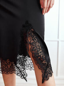MOTF PREMIUM LACE TRIM PENCIL SKIRT - Black - View 8