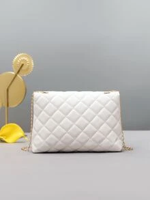 Túi Crossbody Nữ Kẻ sọc Chuỗi Thanh lịch - trắng - Xem 3