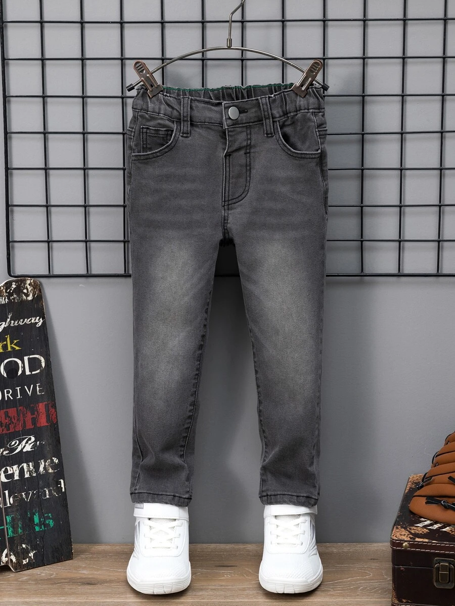 男童側口袋直筒牛仔褲