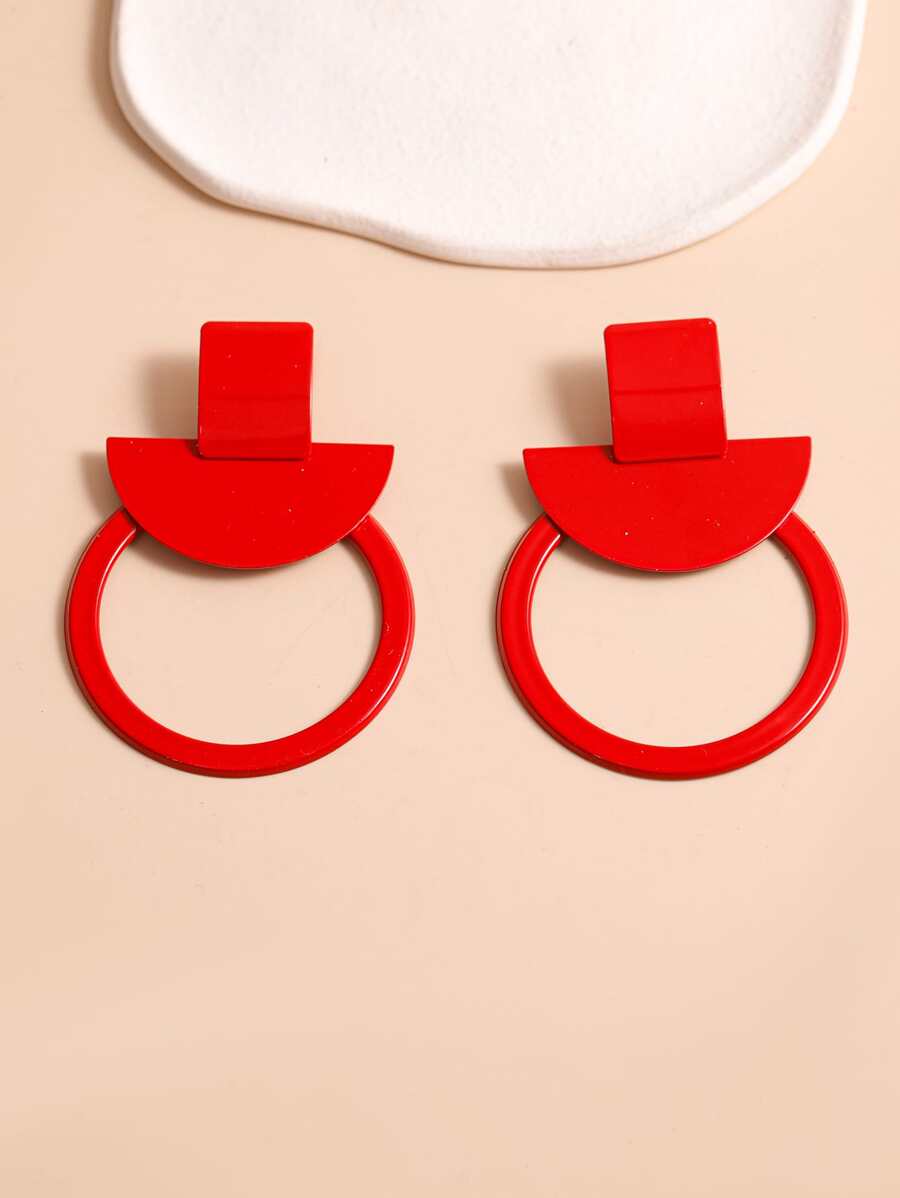 圓形和半圓形裝飾耳墜