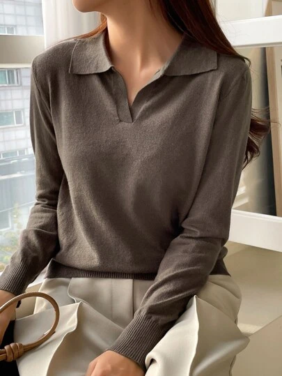 DAZY 休闲商务百搭纯色毛衣