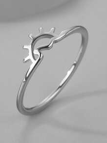 太陽裝飾戒指 - 銀色 - 查看 1