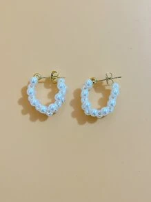 Bông tai thả trang trí ngọc trai giả - Nhiều màu - Xem 1