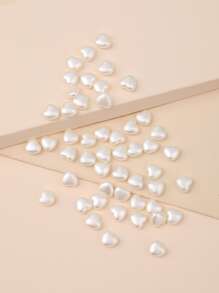100pcs Faux Pearl Heart Shaped Diy Jewelry Making Kit For Bracelet, Necklace, Earrings - White - View 2