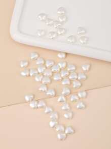 100pcs Faux Pearl Heart Shaped Diy Jewelry Making Kit For Bracelet, Necklace, Earrings - White - View 3