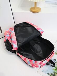 3pcs Colourblock Functional Backpack Set - Multicolor - View 5