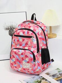 3pcs Colourblock Functional Backpack Set - Multicolor - View 7