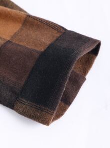 Manfinity Homme 男款格紋撞色口袋下肩襯衫和束口褲,無兜帽版 - 黑色 - 查看 6