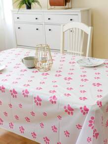 爪子圖案防水桌布 - 粉色 - 查看 4
