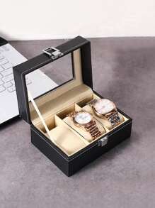 1pc Multi-Grid Watch Storage Box Valentine Day Sun Travel Cool - Black - View 4