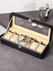 1pc Multi-Grid Watch Storage Box Valentine Day Sun Travel Cool - Black - View 5