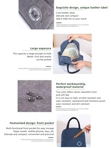 1 pieza Bolsa térmica portátil - Azul Marino - Ver 4