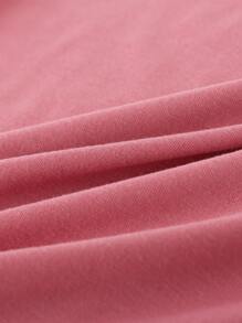 SHEIN Chicas 1 pieza con estampado de sol Camiseta & 1 pieza Shorts - Multicolor - Ver 4