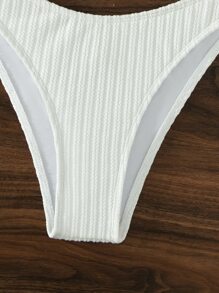 SHEIN Solid Bikini Bottom Summer - White - View 5