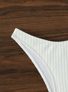 SHEIN Solid Bikini Bottom Summer - White - View 6